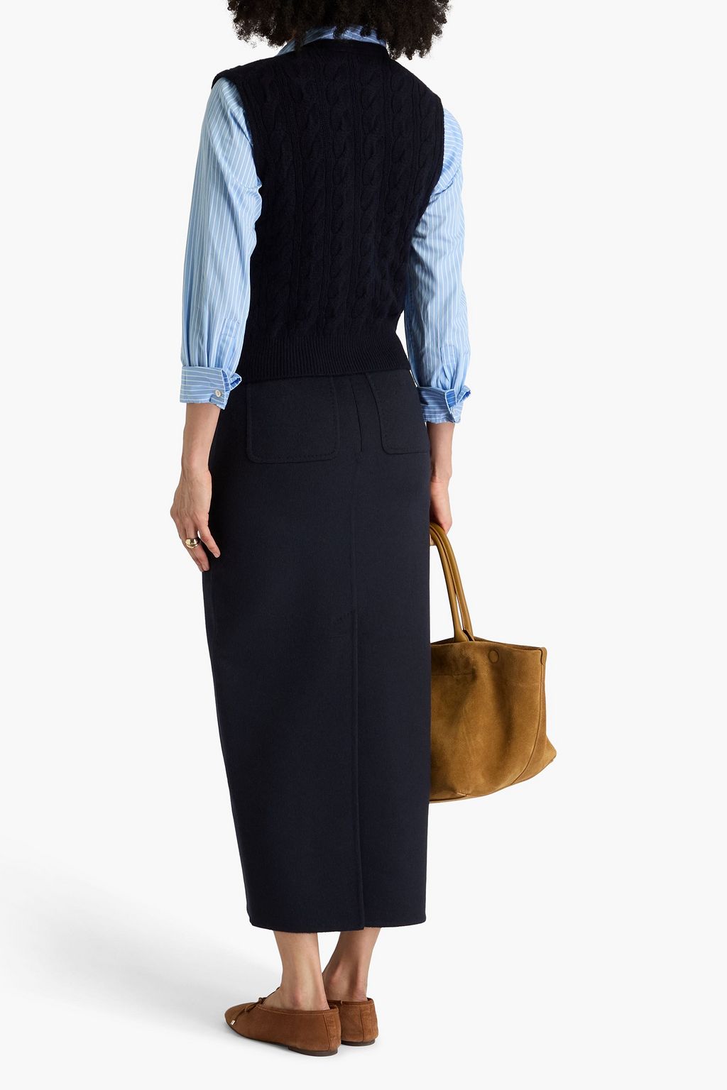 VINCE. Cable-knit wool-blend vest