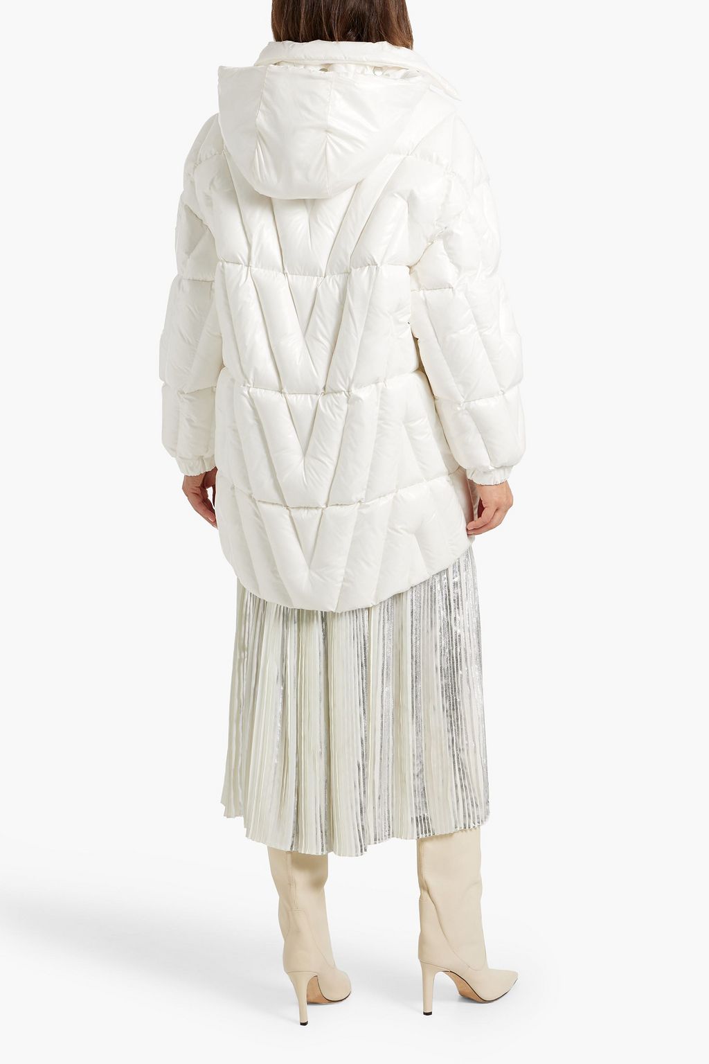 VALENTINO GARAVANI Quilted shell hooded coat