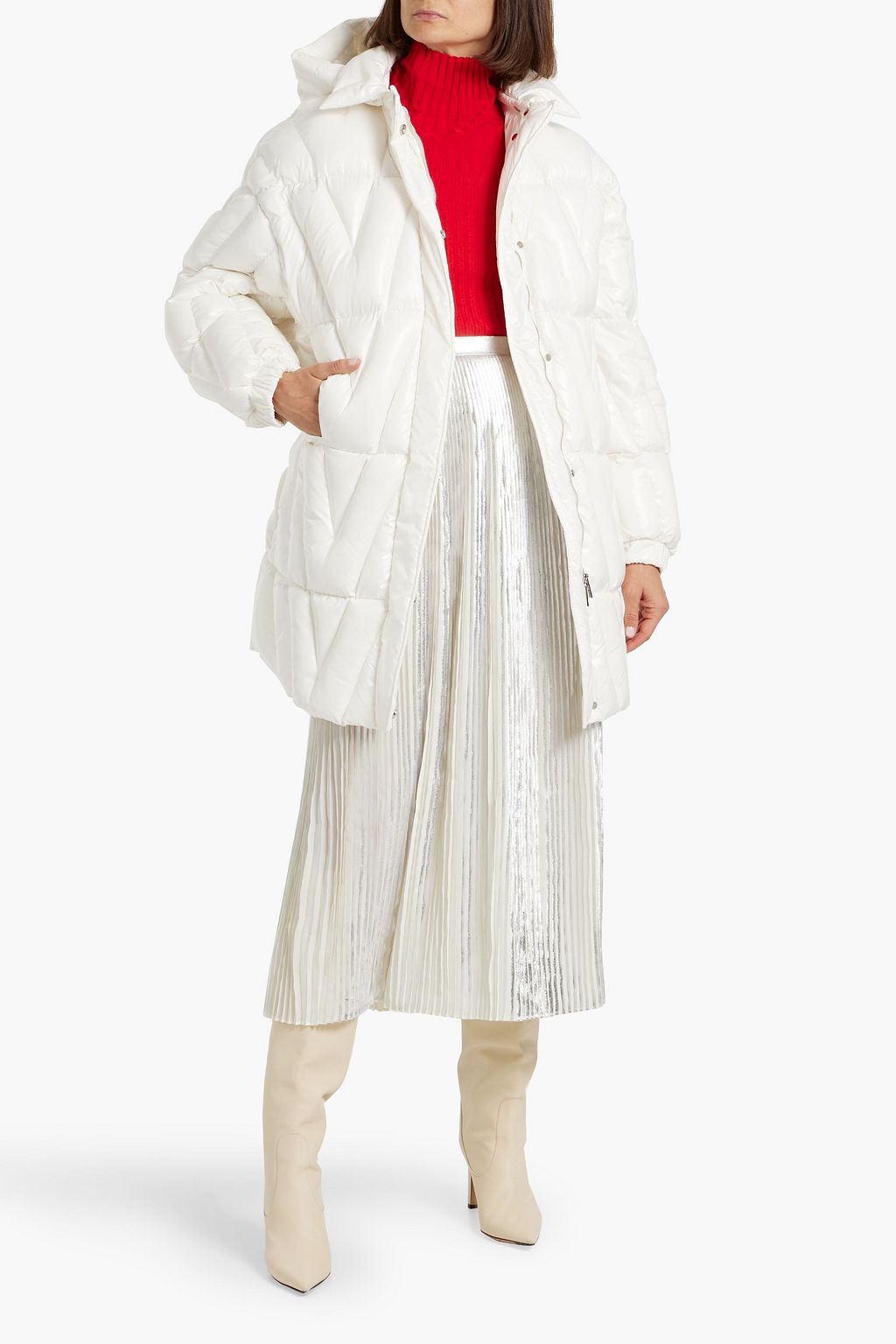 VALENTINO GARAVANI Quilted shell hooded coat