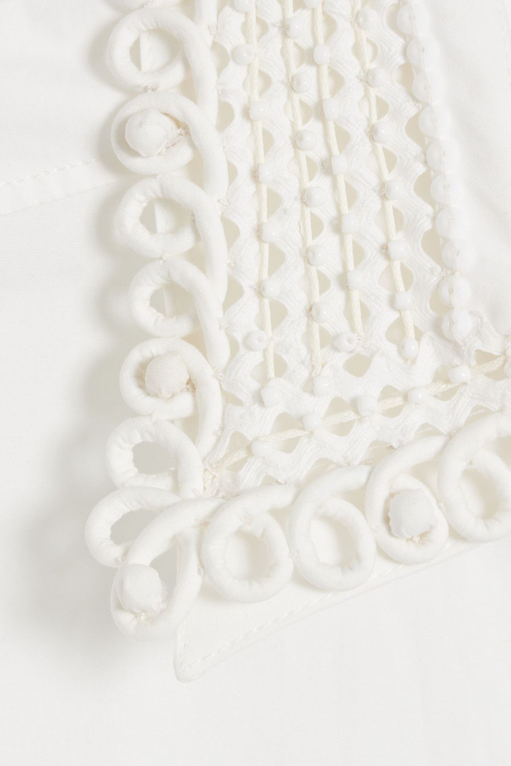 VALENTINO GARAVANI Macramé-trimmed cotton-poplin shirt