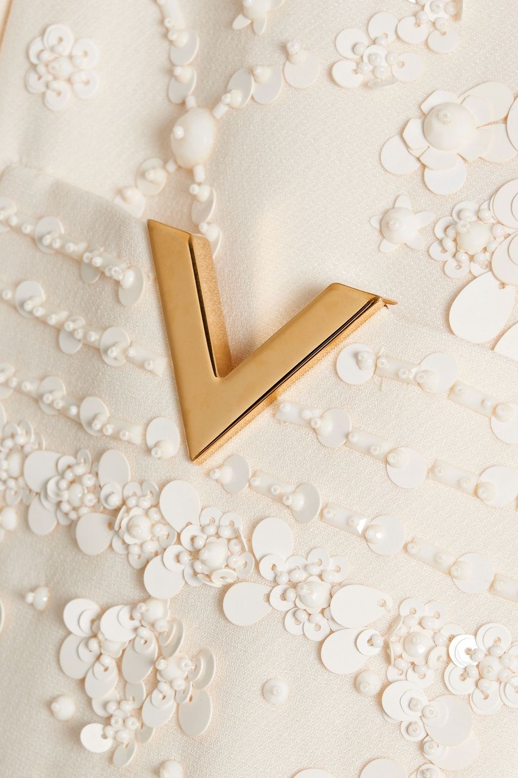 VALENTINO GARAVANI Embellished wool and silk-blend crepe coat