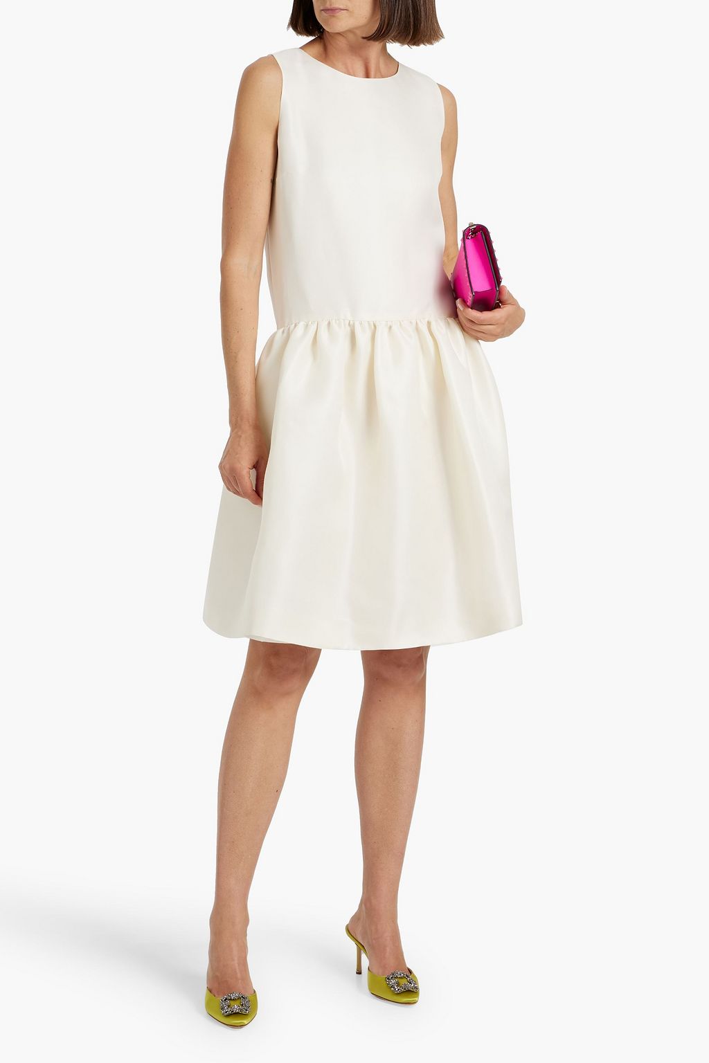 OSCAR DE LA RENTA Gathered duchesse silk-satin dress