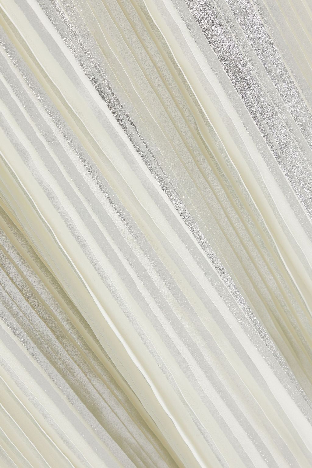 VALENTINO GARAVANI Pleated metallic coated crepe midi skirt