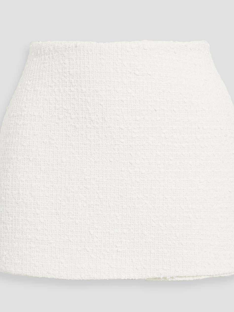 skirt-effect cotton-blend bouclé-tweed shorts