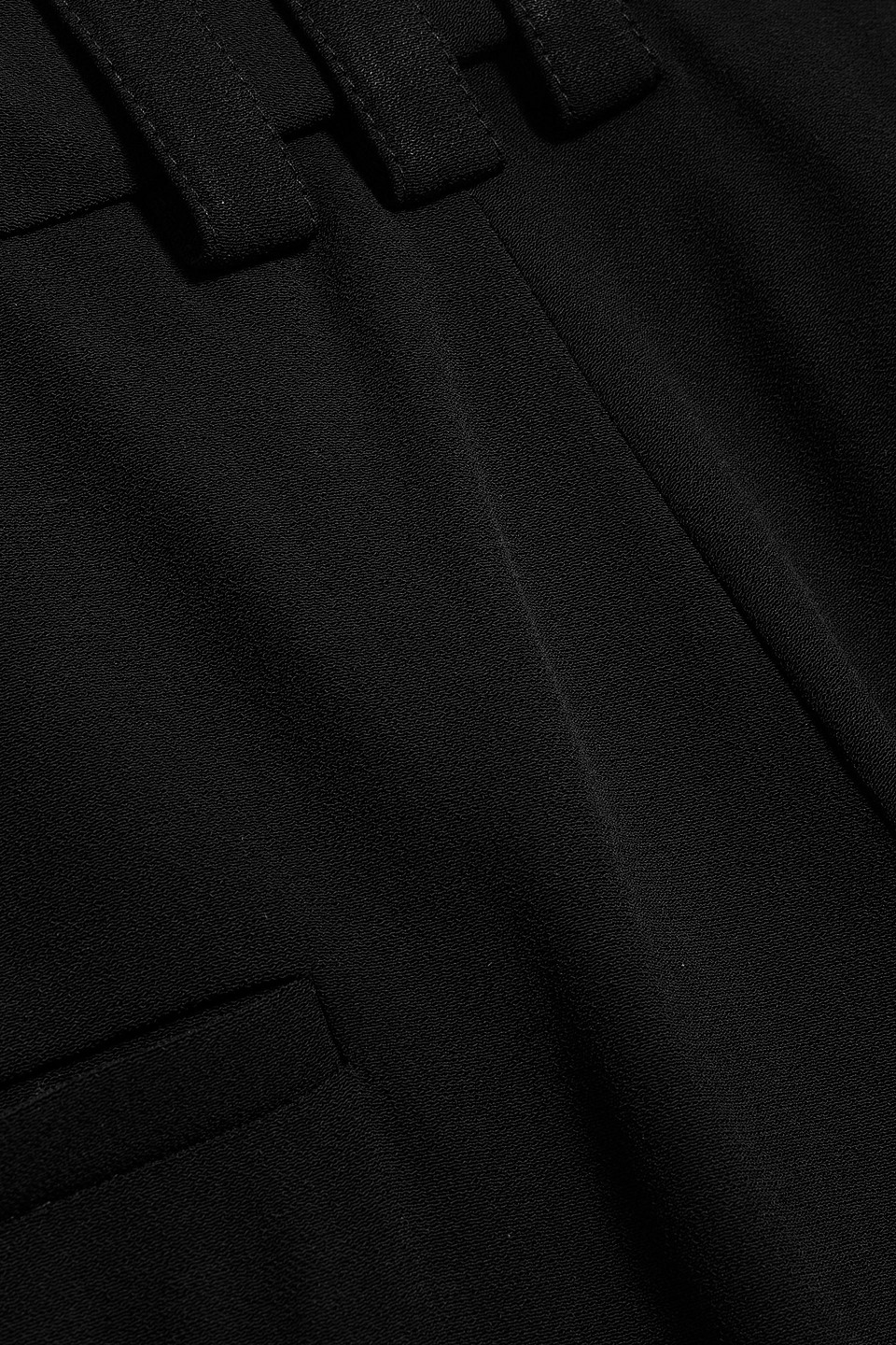 Balmain Crepe Wide-leg Pants In Black