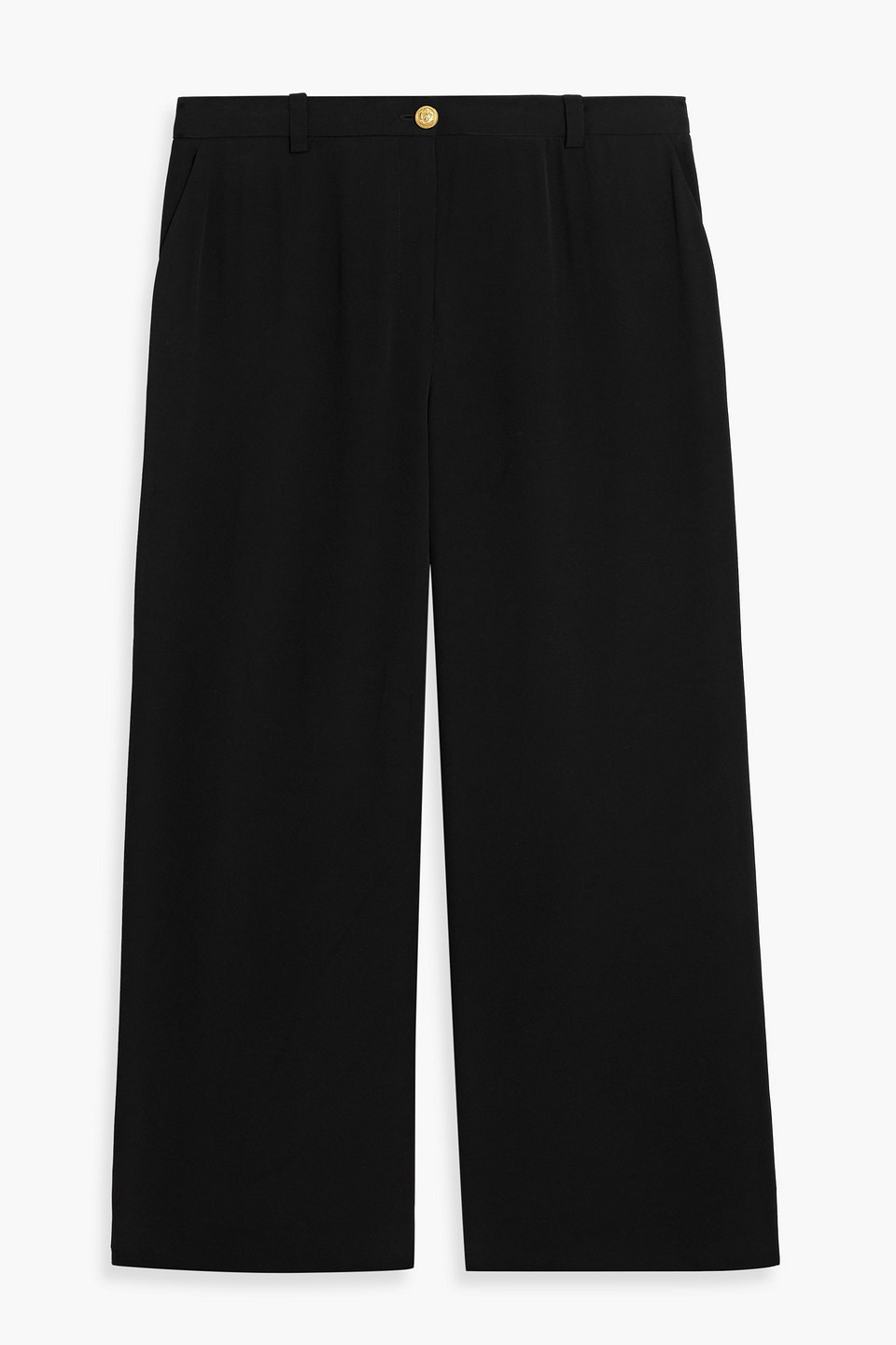 Balmain Crepe Wide-leg Pants In Black