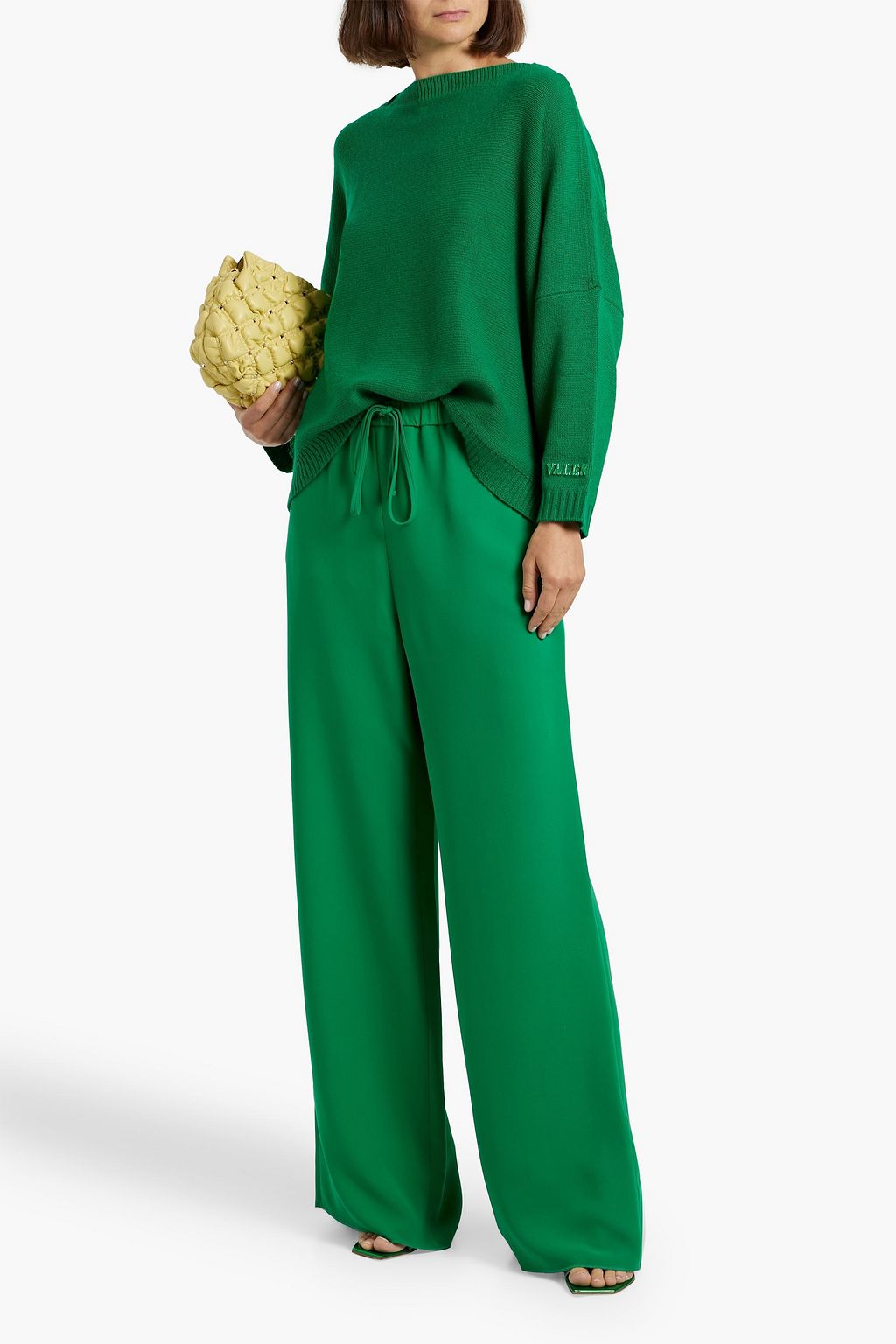 VALENTINO GARAVANI Silk-crepe wide-leg pants