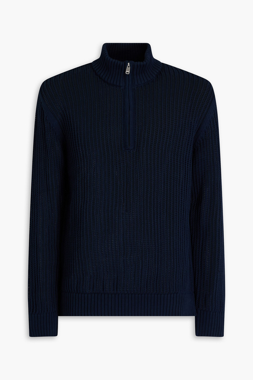 Maximo ribbed cotton half-zip sweater