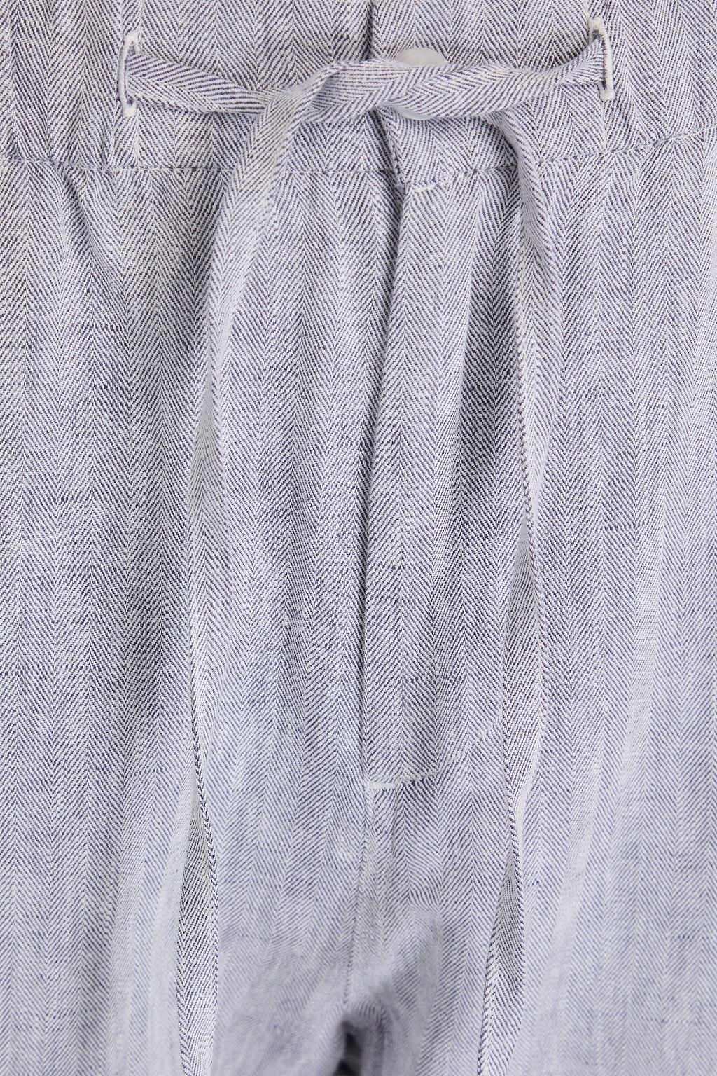 FRESCOBOL CARIOCA Rocha herringbone cotton and linen-blend drawstring pants