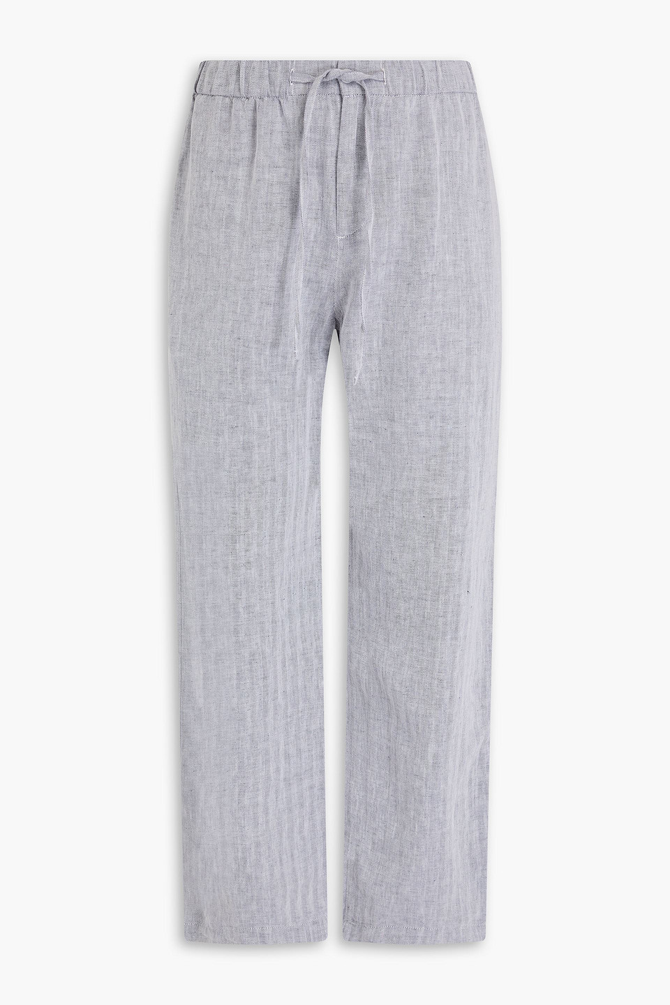 Rocha herringbone cotton and linen-blend drawstring pants