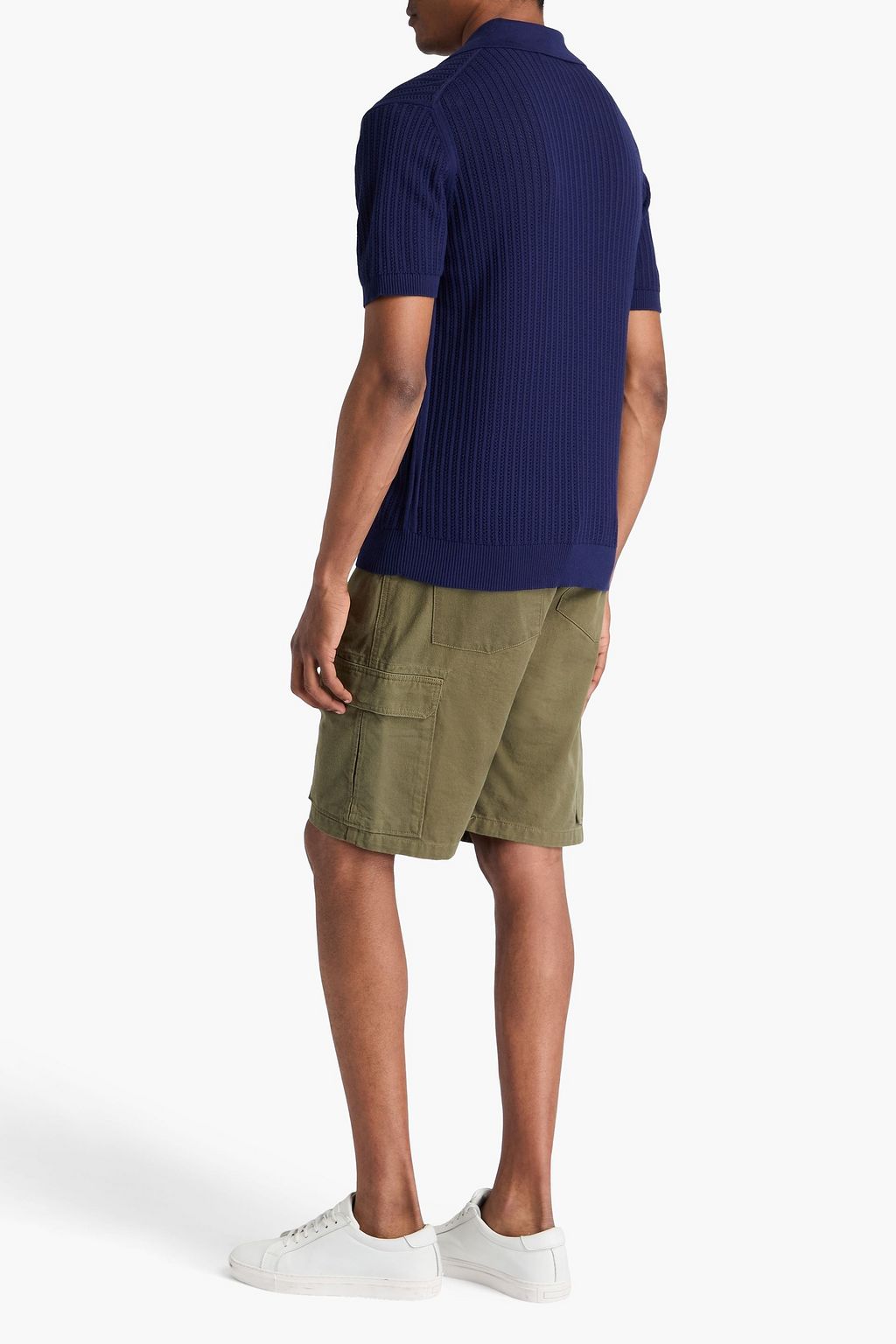FRESCOBOL CARIOCA Rino pointelle-knit cotton polo shirt