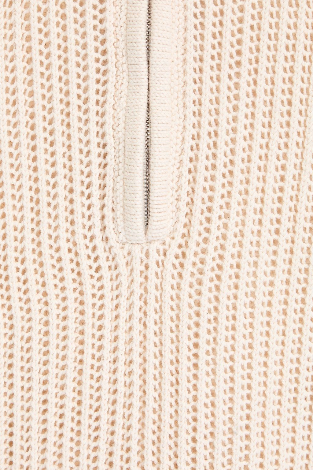 FRESCOBOL CARIOCA Pullover „Maximo“ aus gerippter Baumwolle mit halblangem Reißverschluss