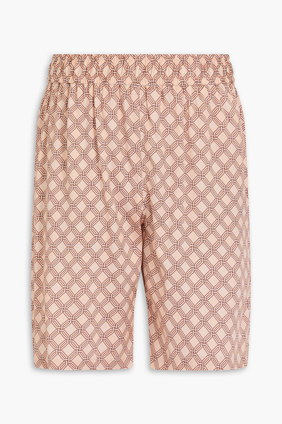 Frescobol Carioca Palma Angra Printed Stretch-silk Satin Drawstring Shorts