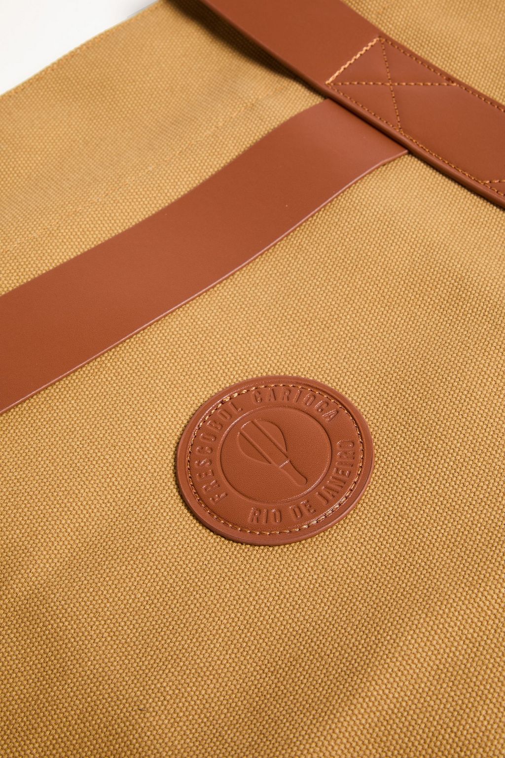 FRESCOBOL CARIOCA Costa leather-trimmed canvas tote
