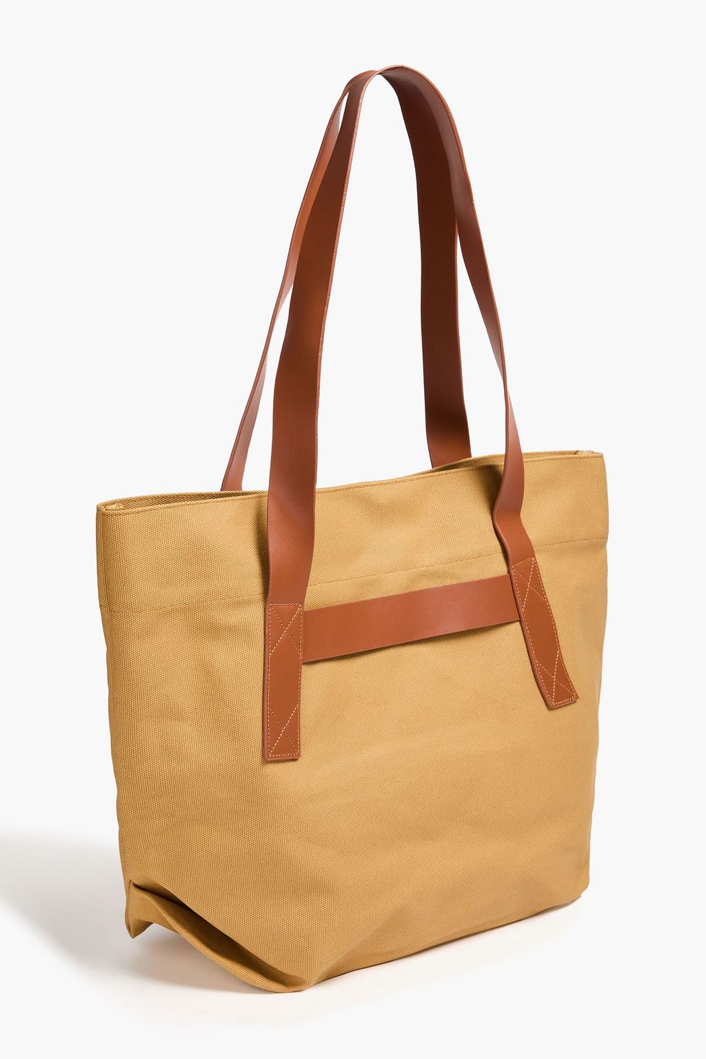 FRESCOBOL CARIOCA Costa leather-trimmed canvas tote