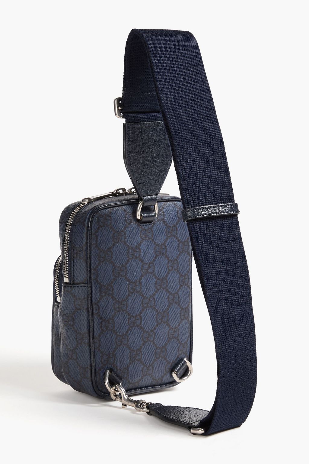 GUCCI Ophidia leather-trimmed coated-canvas backpack