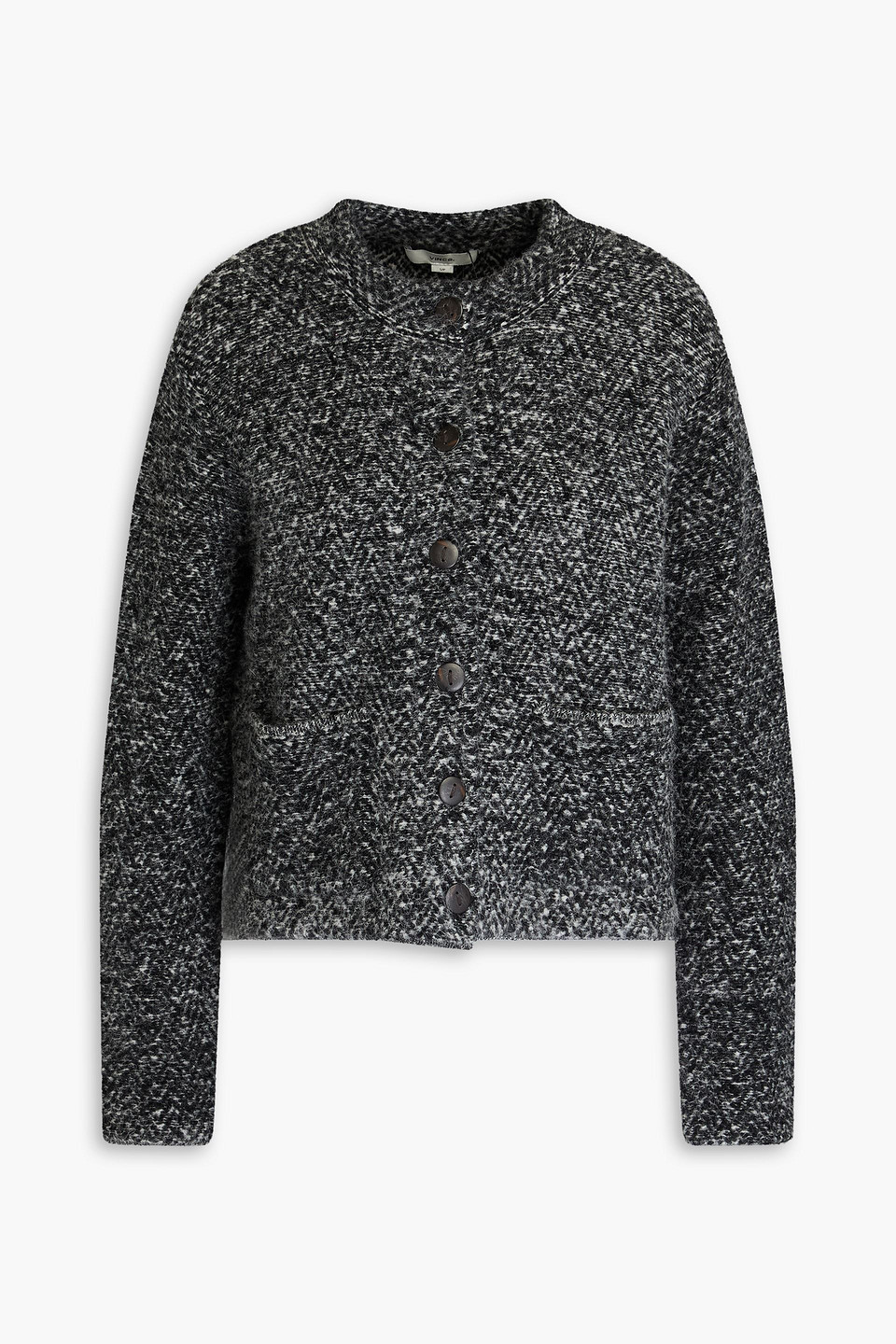Vince Wool-blend Cardigan In Black