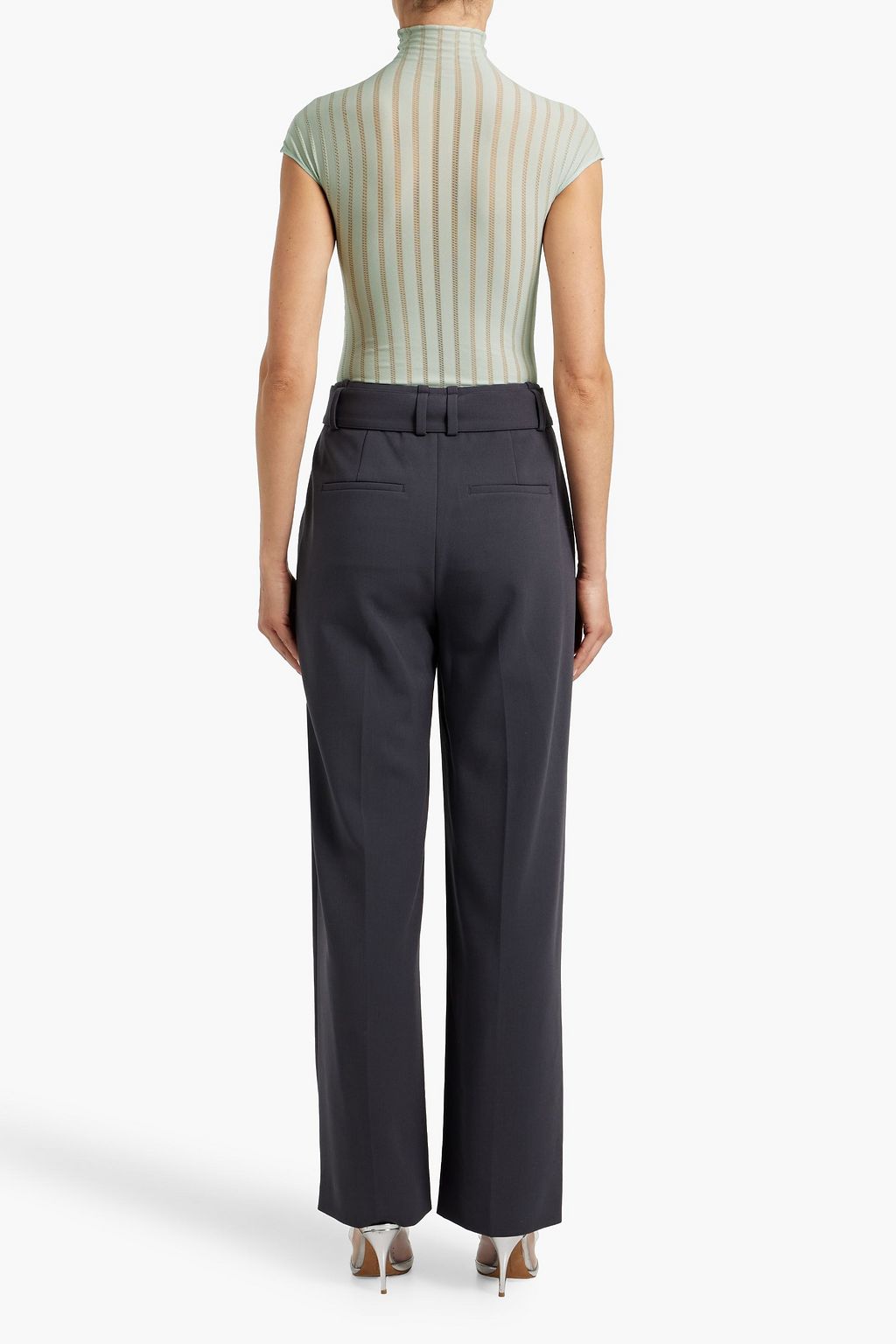 ALAÏA Pointelle-knit turtleneck bodysuit