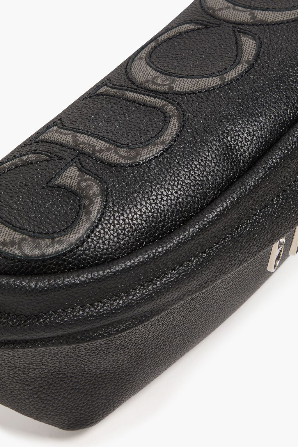 GUCCI Pebbled-leather and coated-canvas belt bag