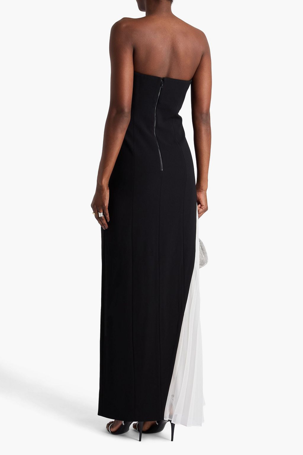 ALICE + OLIVIA Retha strapless two-tone crepe maxi dress