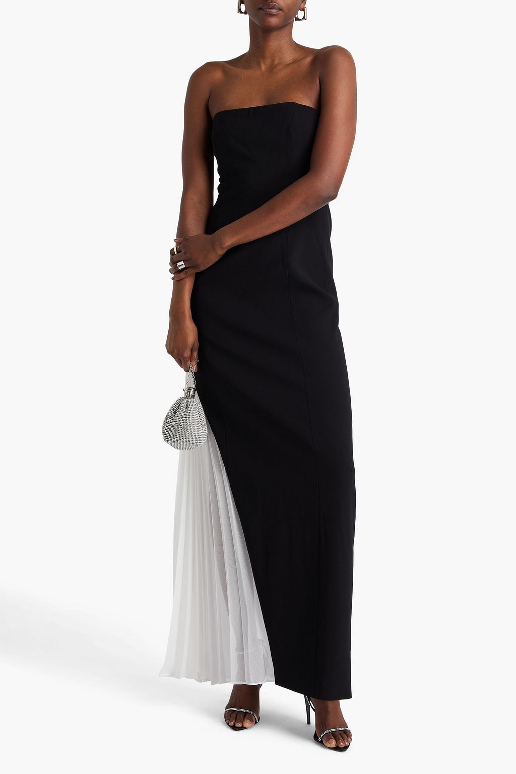 ALICE + OLIVIA Retha strapless two-tone crepe maxi dress