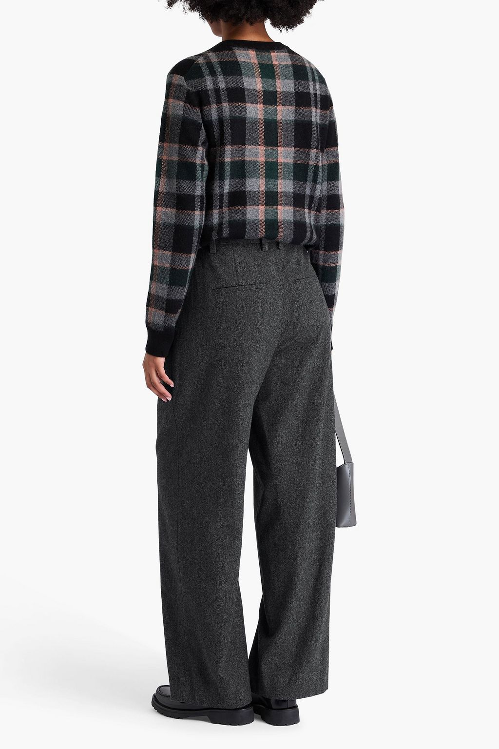 VINCE. ツイル ワイドレッグパンツ ヘリンボーン