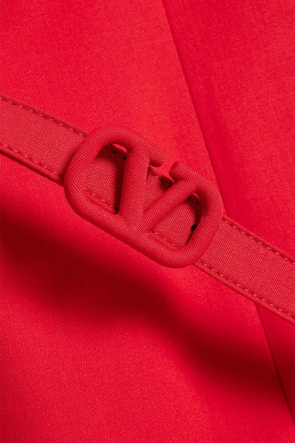 VALENTINO GARAVANI Belted wool-blend crepe dress