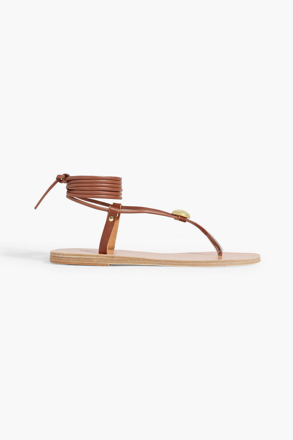 Ancient Greek Sandals Persephone Embellished Sandals In Brown