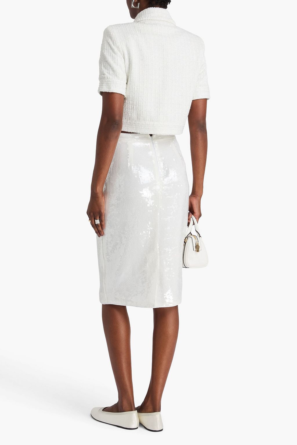 ALICE + OLIVIA Elle metallic tweed jacket