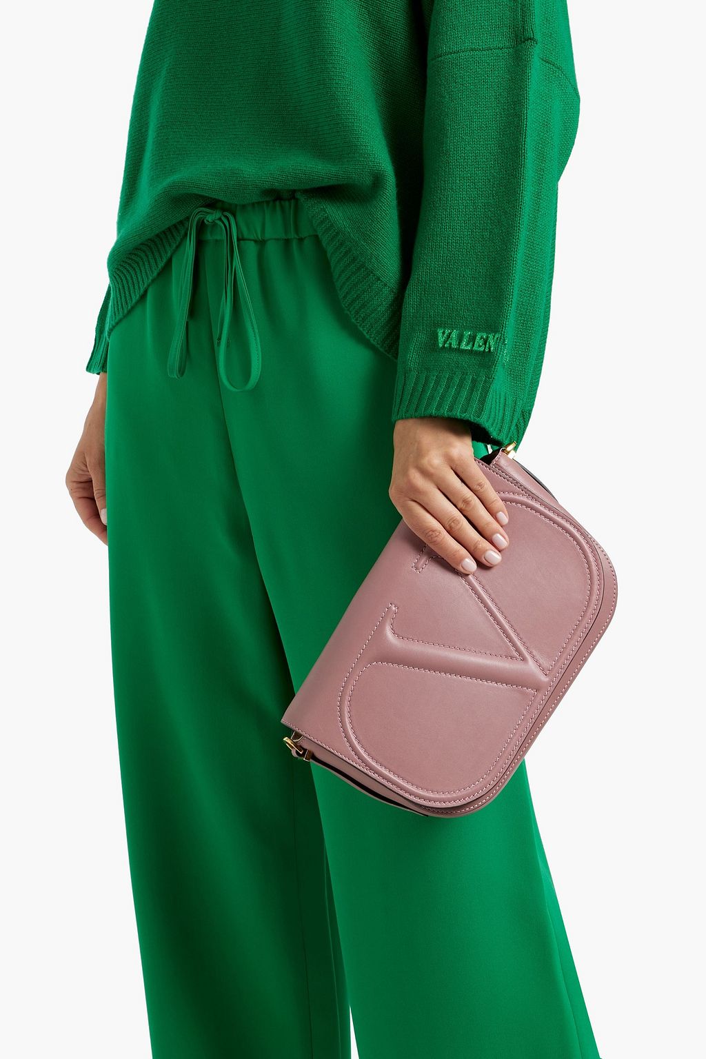 VALENTINO GARAVANI VLOGO embossed leather shoulder bag