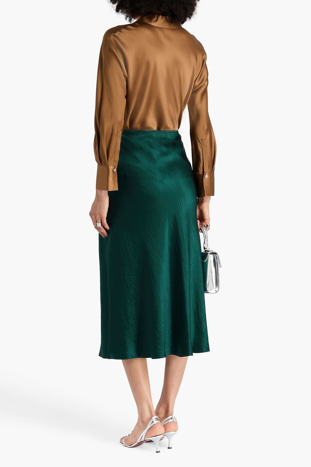 VINCE. Satin midi skirt