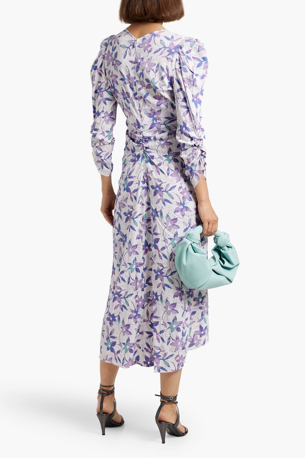 ISABEL MARANT Albisd ruched printed crepe midi dress