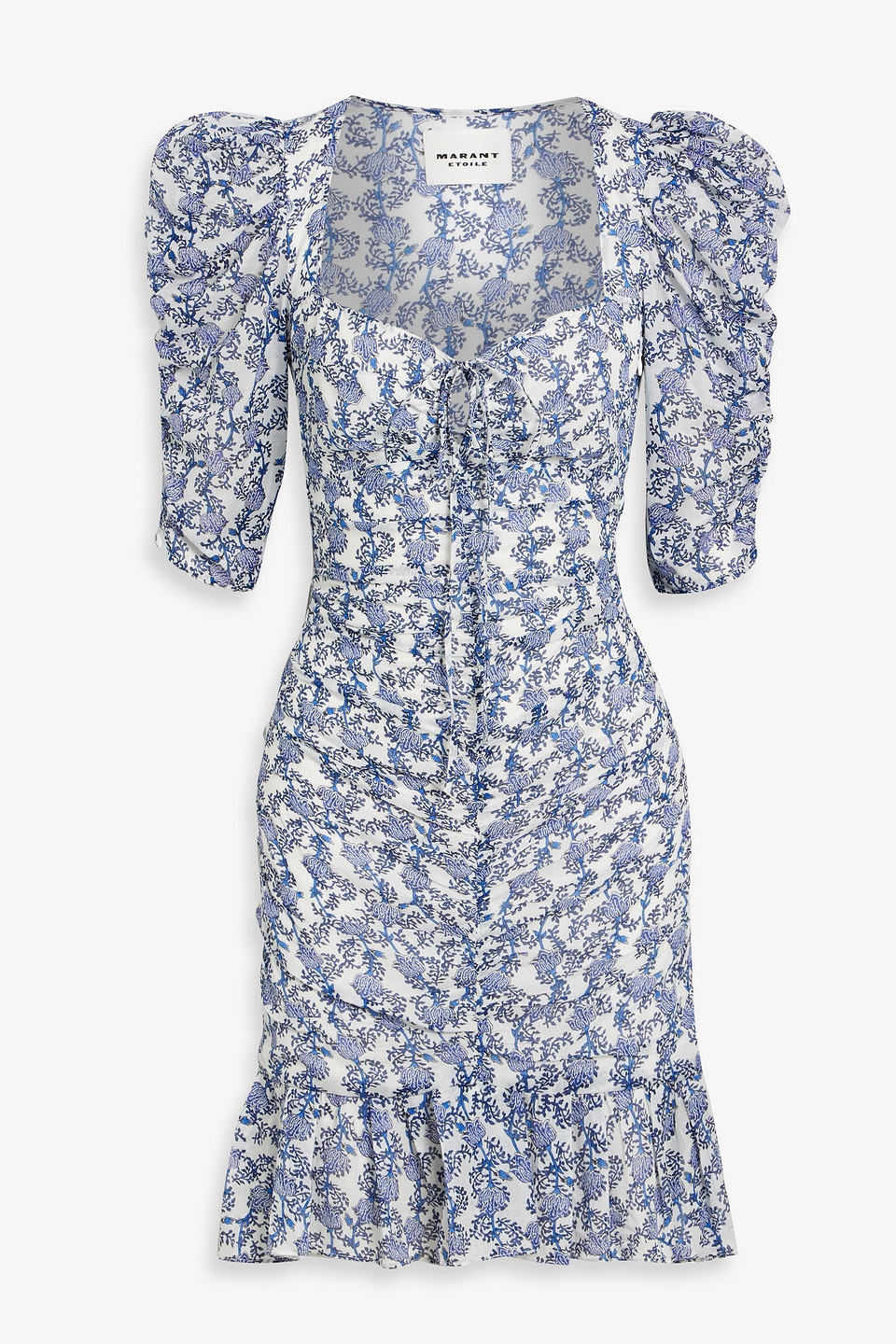 Isabel Marant Étoile Galdino Ruched Printed Cotton-voile Mini Dress