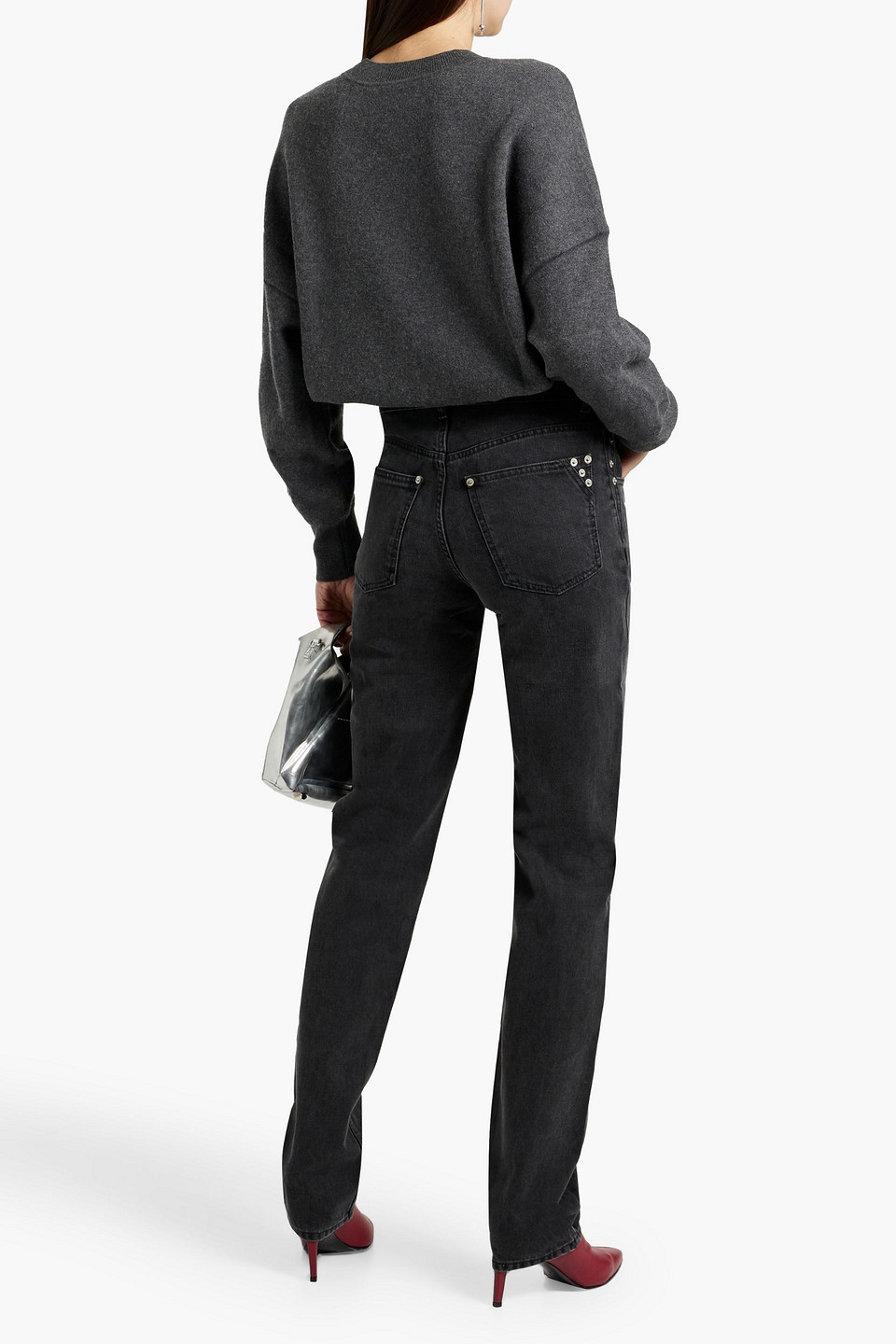 Isabel Marant Étoile Isabel Marant Etoile Woman Melange Dark Grey Stretch Cotton Blend Altee Sweater In Gray