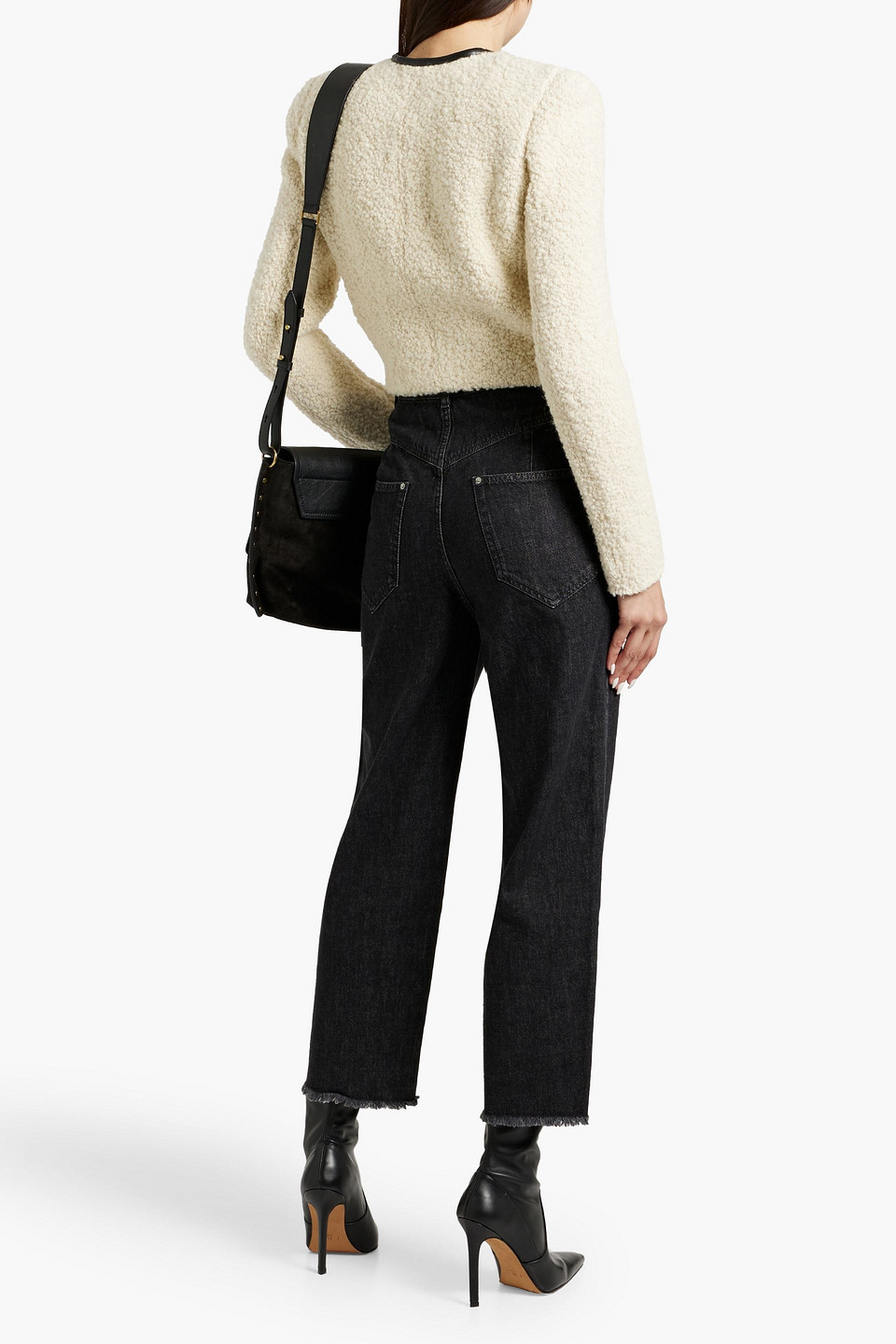 Isabel Marant Dilali Cropped High-rise Straight-leg Jeans In Black