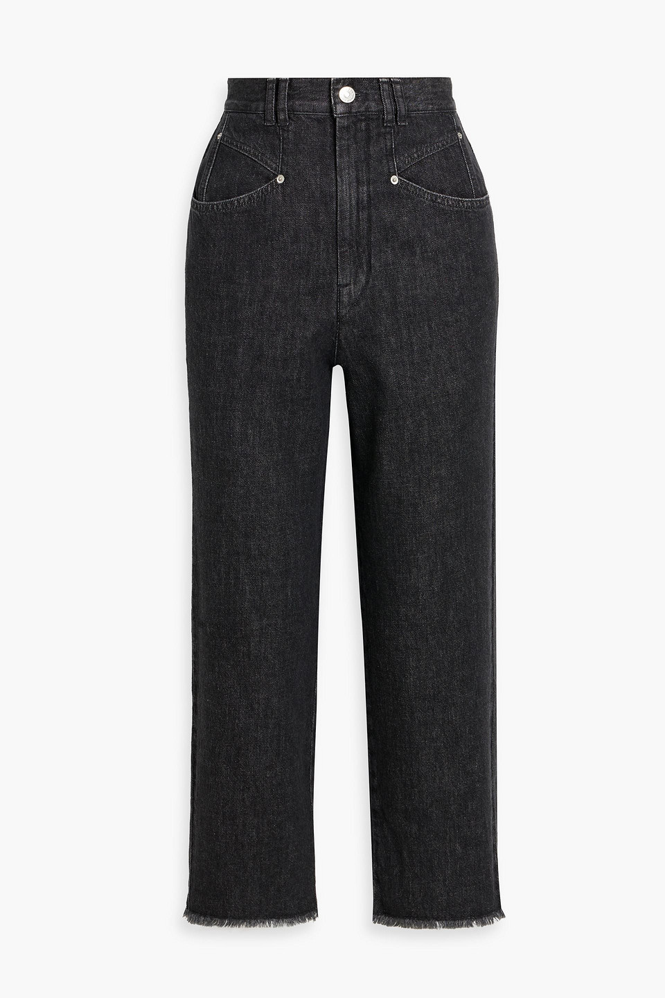 Isabel Marant Dilali Cropped High-rise Straight-leg Jeans In Black