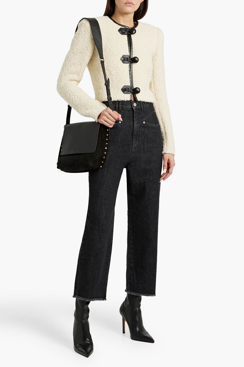Isabel Marant Dilali Cropped High-rise Straight-leg Jeans In Black