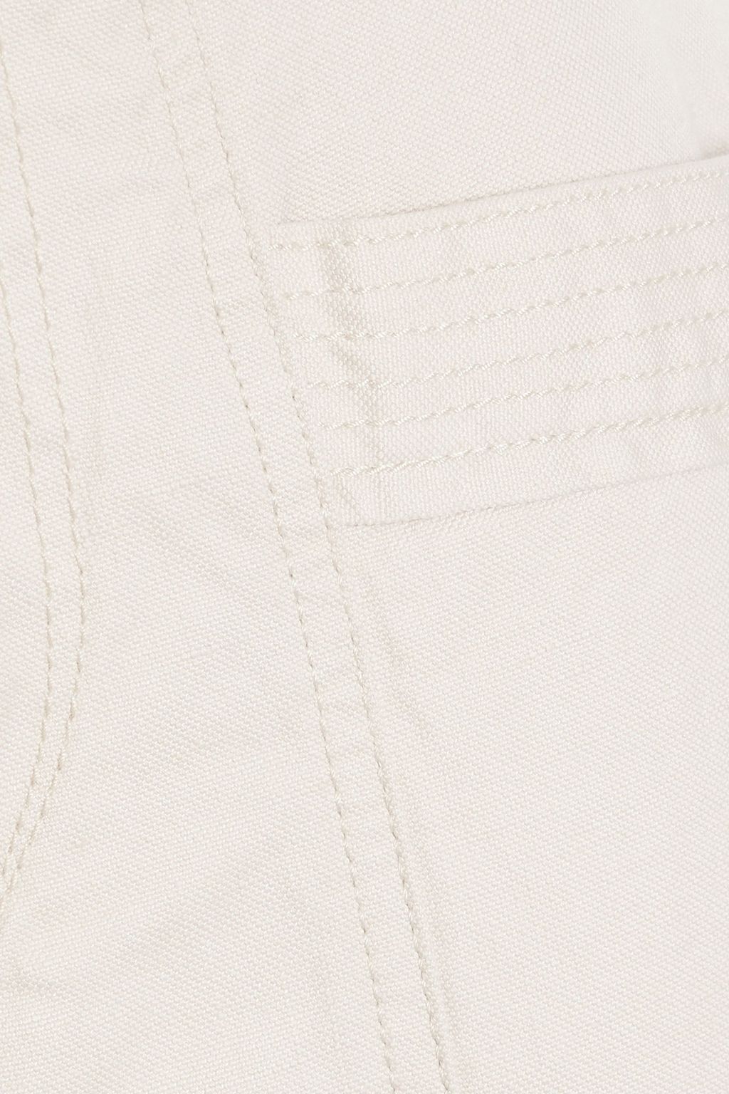 MARANT ÉTOILE Pandore cropped cotton and linen-blend straight-leg pants