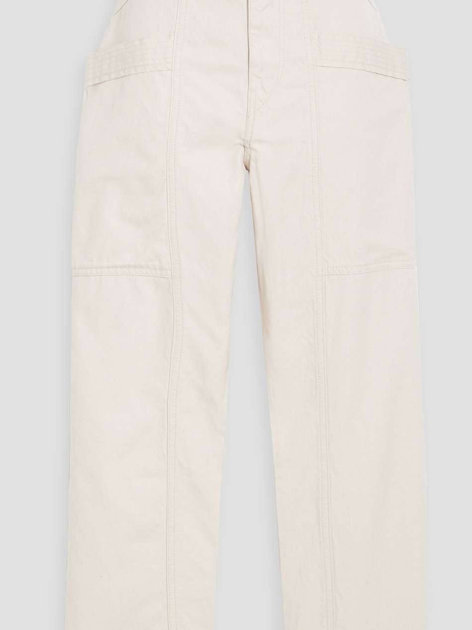 pandore cropped cotton and linen-blend straight-leg pants