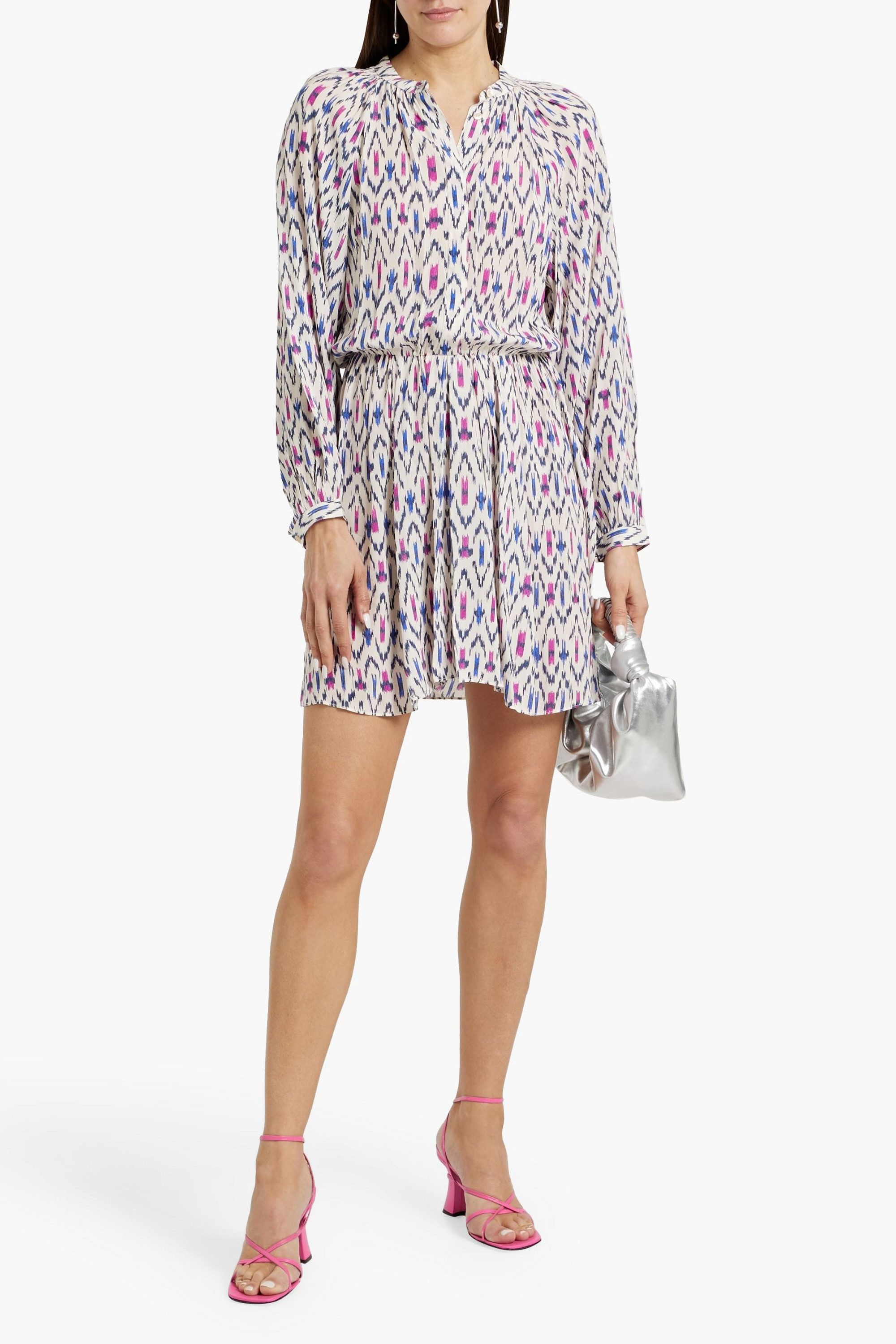 Marant Étoile Amandine printed crepe de chine mini dress