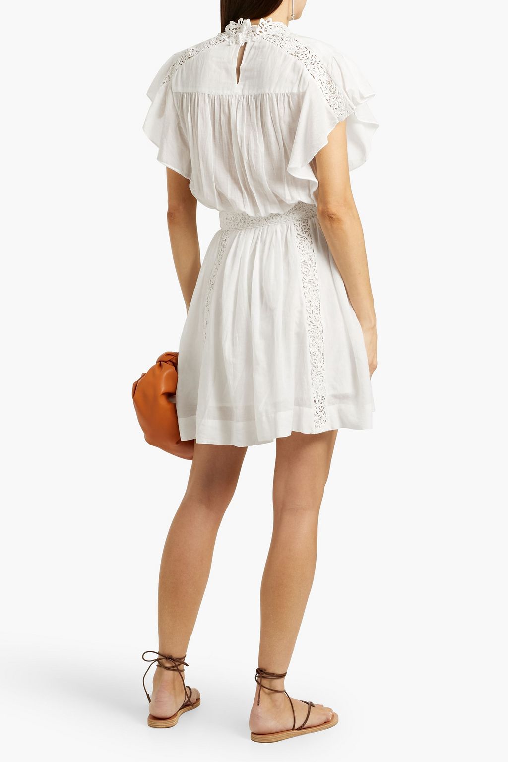 MARANT ÉTOILE Gisele guipure lace-trimmed cotton-blend voile mini dress