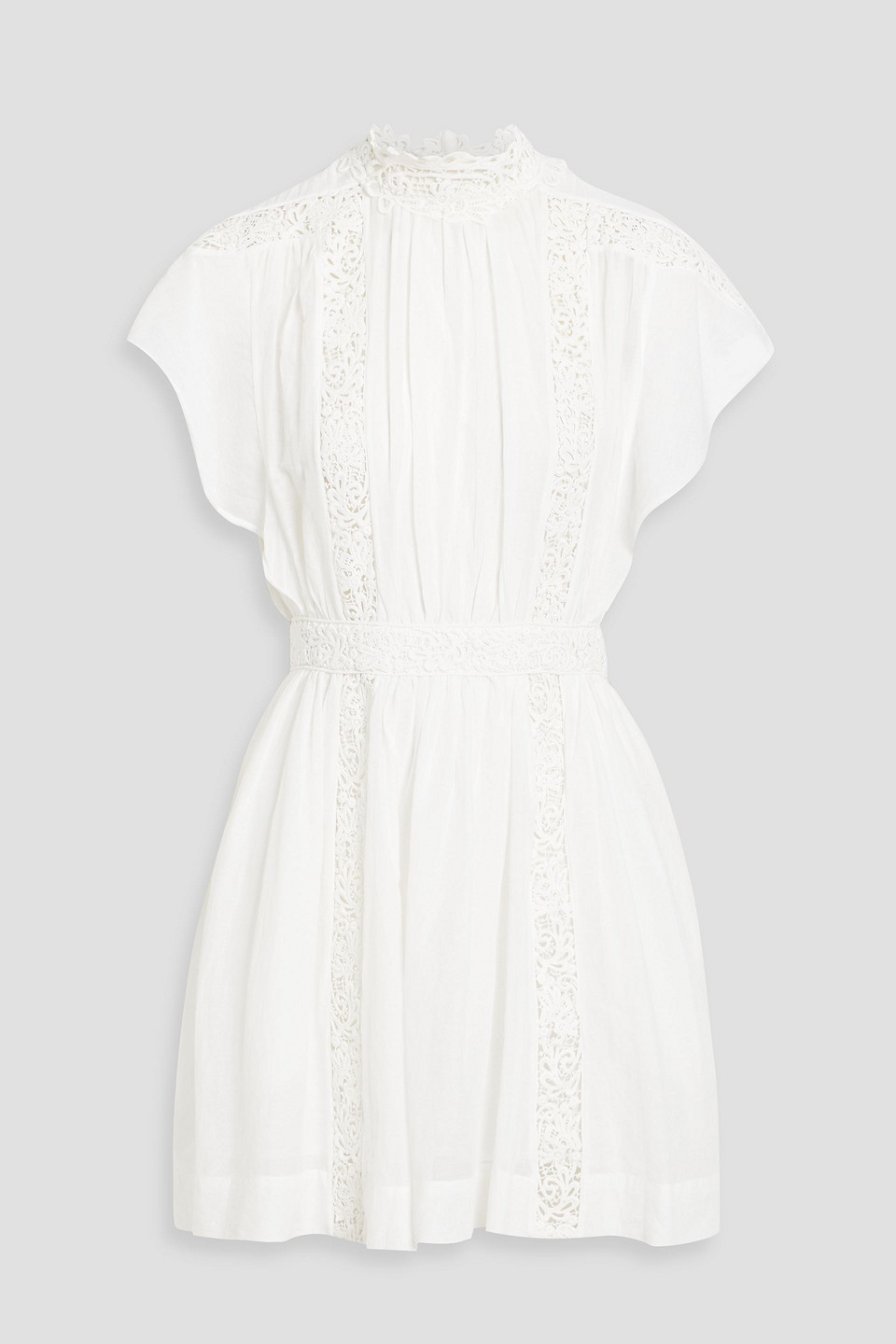 Isabel Marant Étoile Gisele Guipure Lace-trimmed Cotton-blend Voile Mini Dress