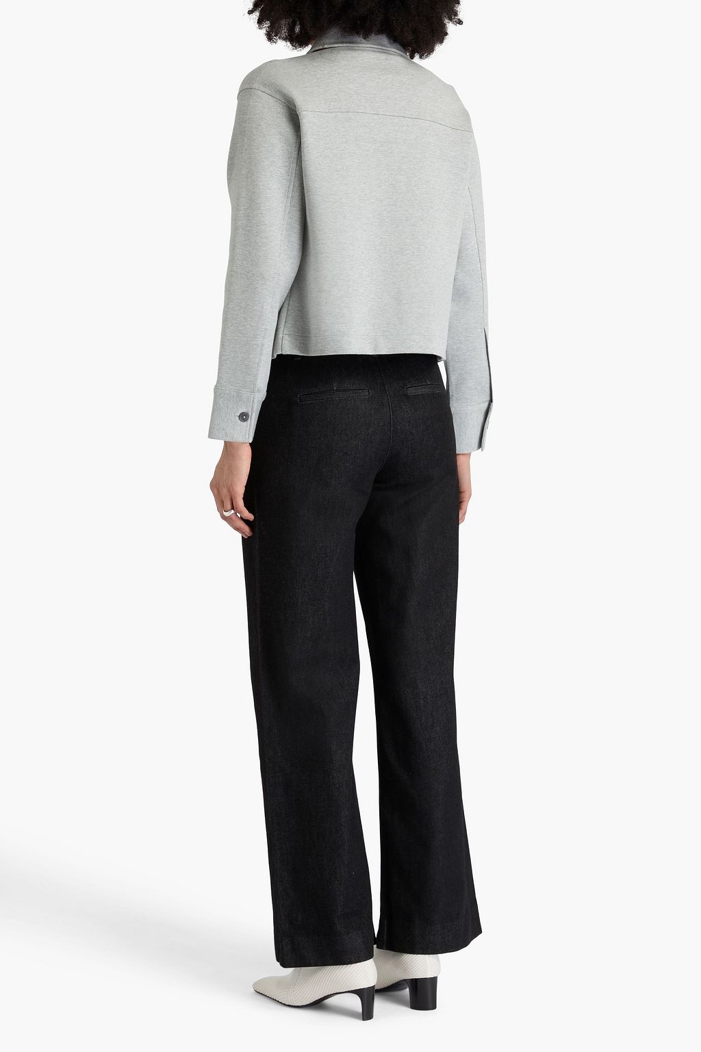 VINCE. Cropped Jacke aus Jersey aus einer Stretch-Baumwollmischung