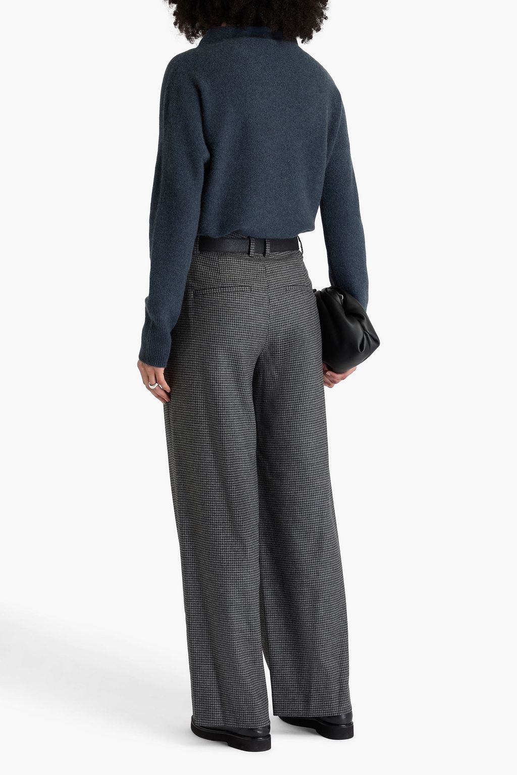VINCE. Checked tweed wide-leg pants