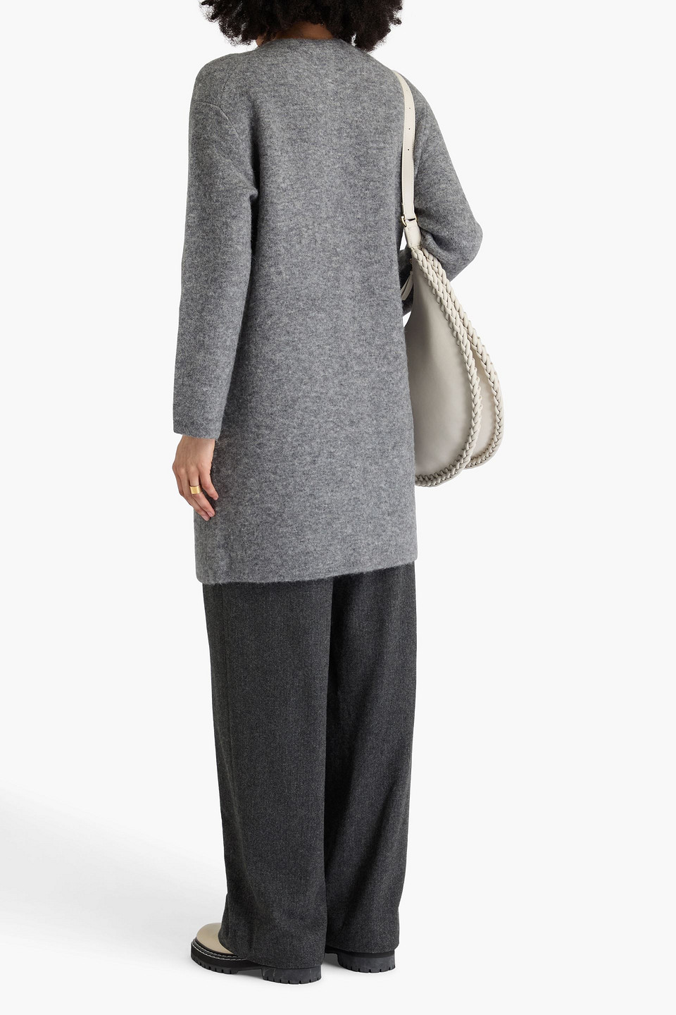  Vince. - Brushed Knitted Coat - Gray - M 
