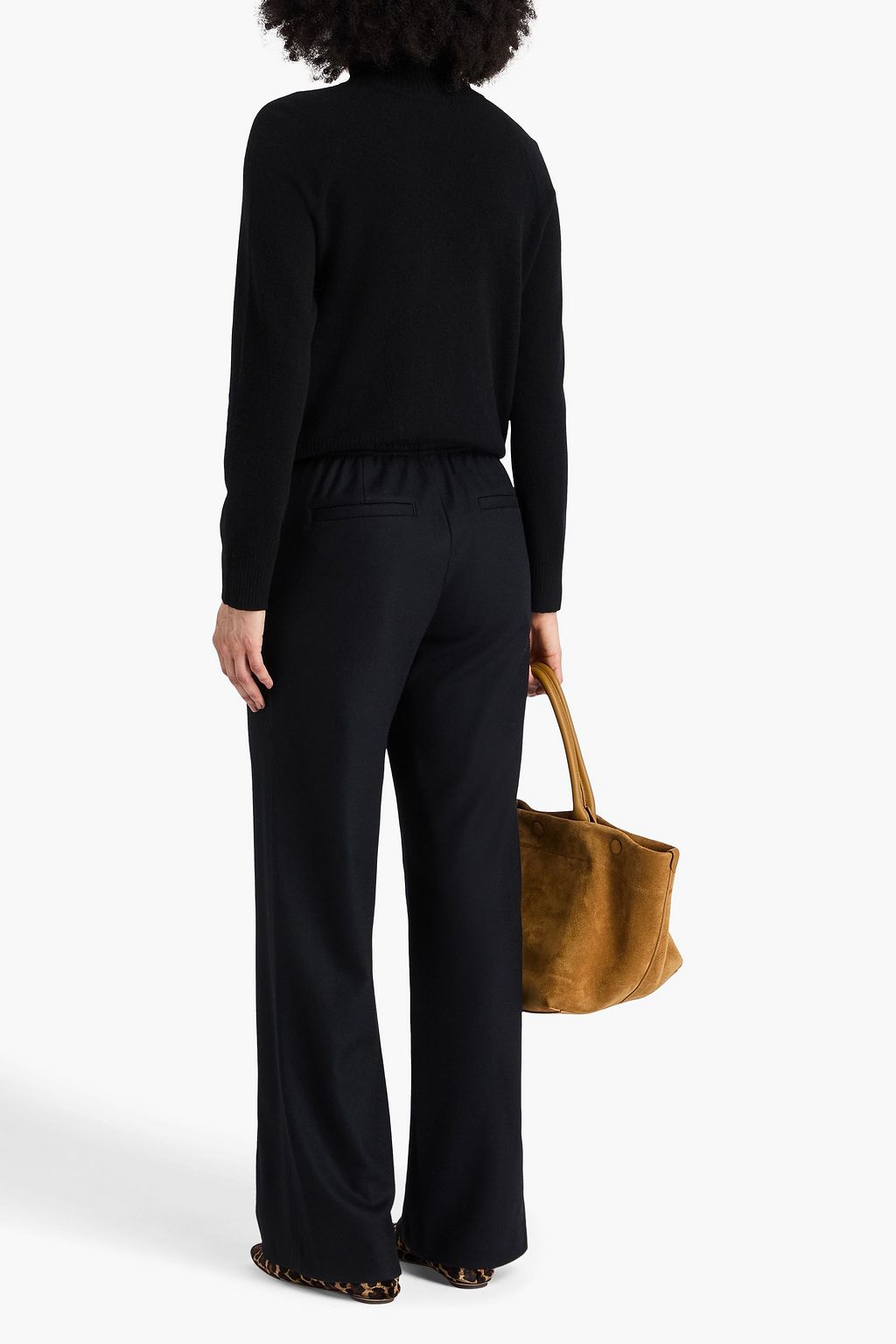 VINCE. Wool-blend flannel wide-leg pants