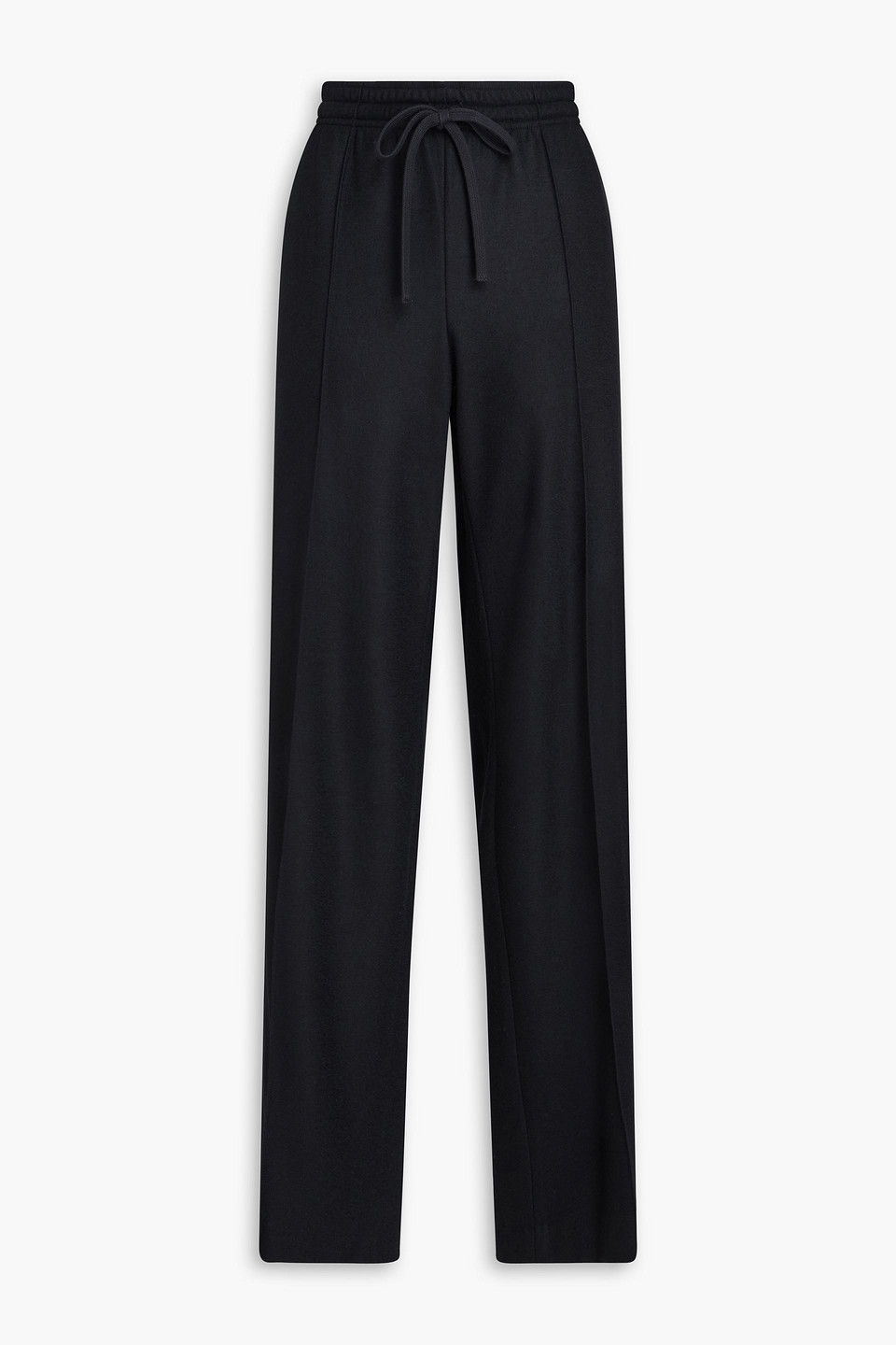 Vince Wool-blend Flannel Wide-leg Pants In Black