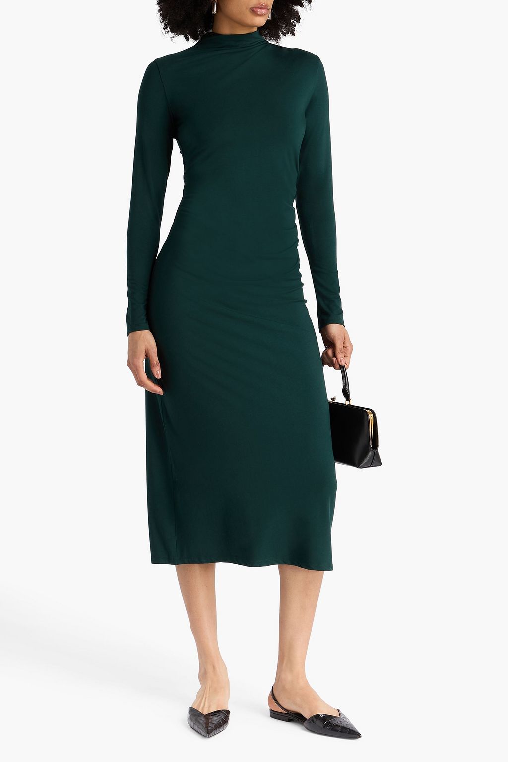 VINCE. Midikleid aus Stretch-Jersey