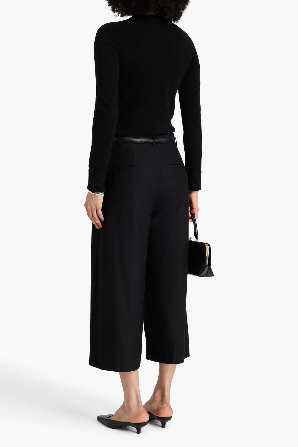 VINCE. Wool-blend flannel culottes