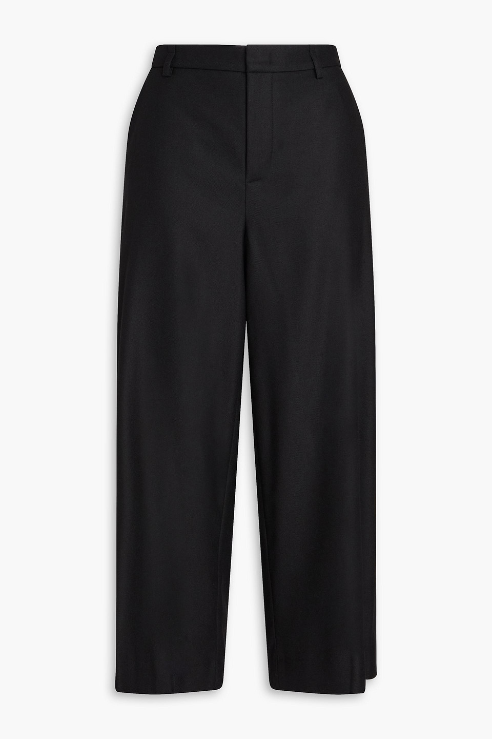 Vince Wool-blend Flannel Culottes In Black